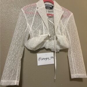 Jacquemus White Sheer Blazer